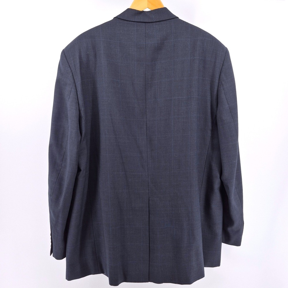 Lauren Ralph Lauren 50L Wool Blazer Navy Windowpane Sport Coat 2 Button USA - Picture 11 of 16